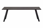 Woood Eettafel Combi-Tablo Eikenhout Zwart 200x90cm met 2-Stand Poot