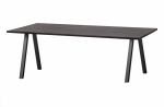 Woood Eettafel Combi-Tablo Eikenhout Zwart 200x90cm met 2-Stand Poot