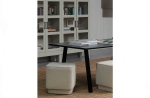 Woood Eettafel Combi-Tablo Eikenhout Zwart 160x90cm met 2-Stand Poot