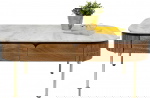 Kare Design Salontafel Grace Wit Marmer/Bruin 110cm