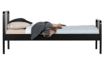 Woood Bed Mees Metaal Zwart 90x200cm