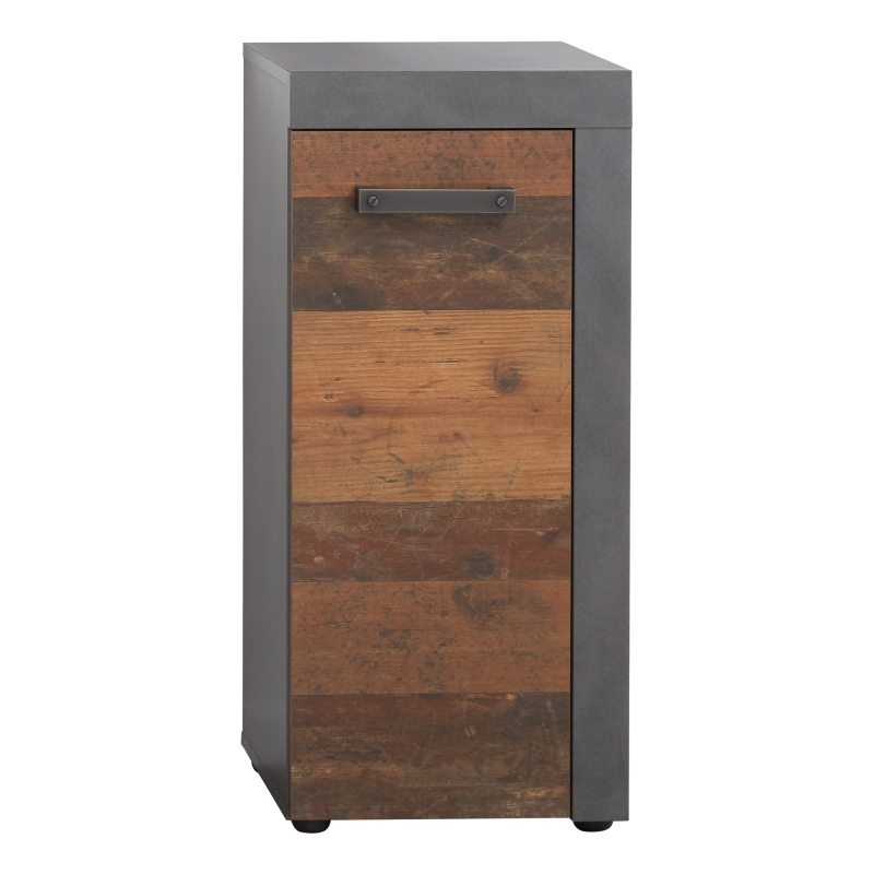 Badkamerkast Cancun Indy Oud-houtlook/Donkergrijs 36x81cm