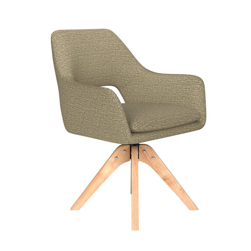 Eetkamerstoel Mos Groen Houten Swivel - Giga Meubel