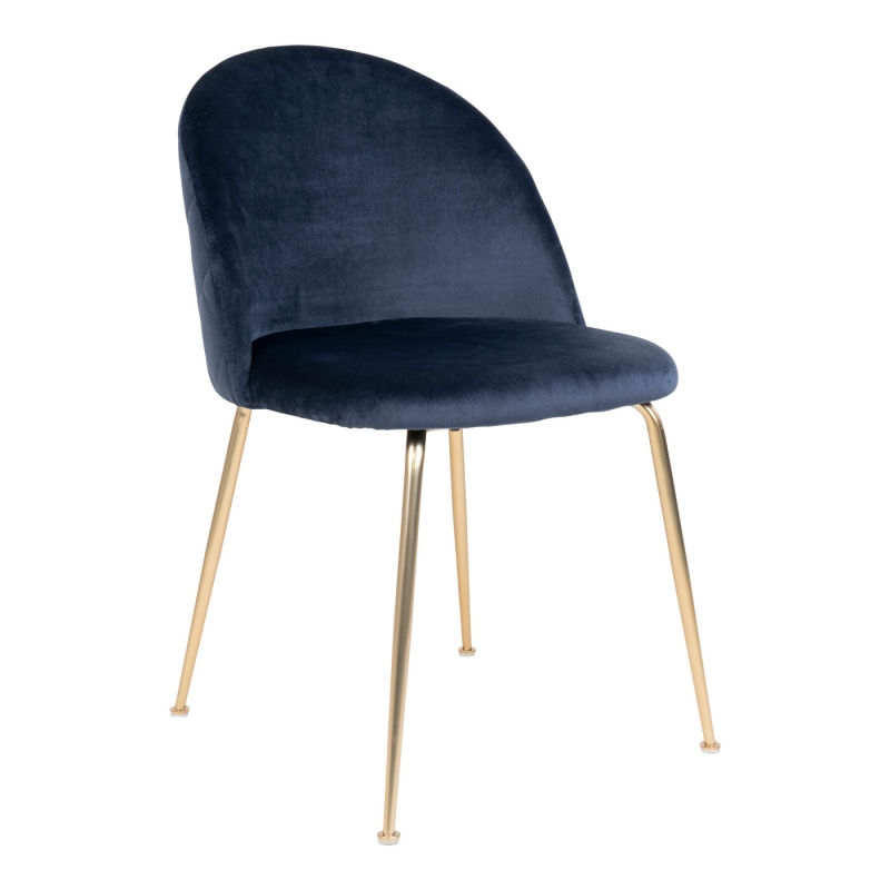 House Nordic Eetkamerstoel Geneve Velvet Blauw