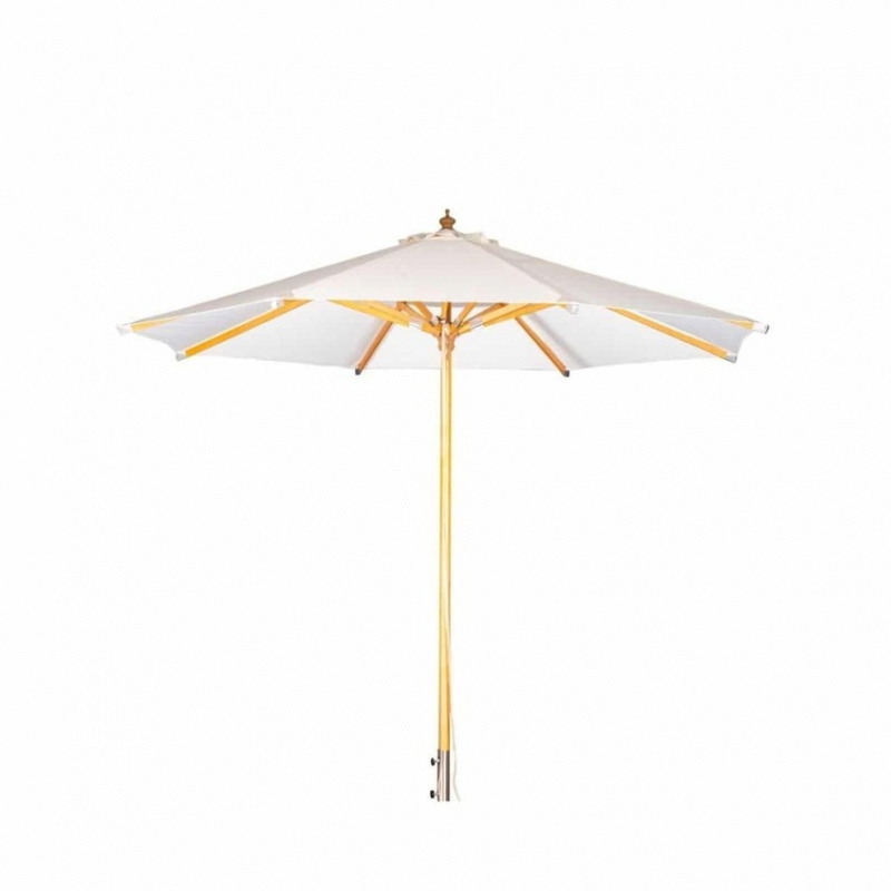 Fjôrd Parasol Naxos 3m Hout Wit Stof