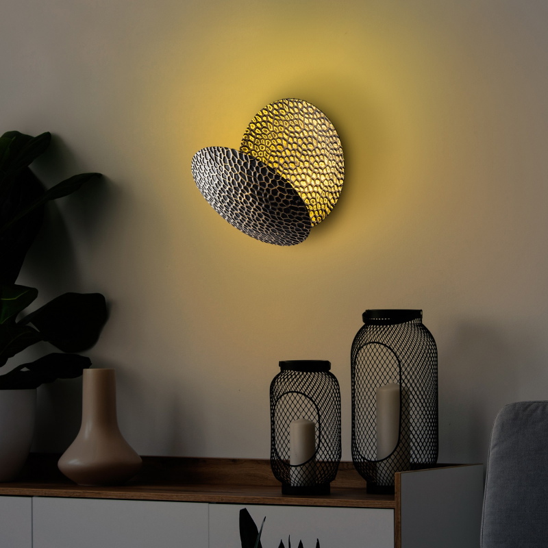 Wandlamp Yosma Cell Zwart/Goud