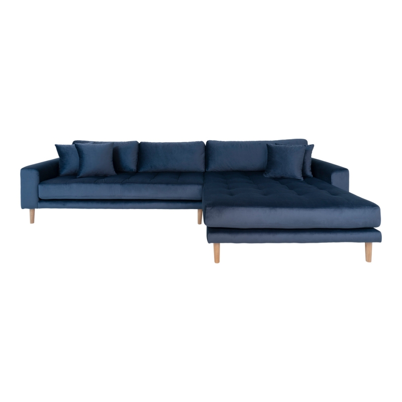 House Nordic Lounge Bank Lido Rechts Donkerblauw Velvet