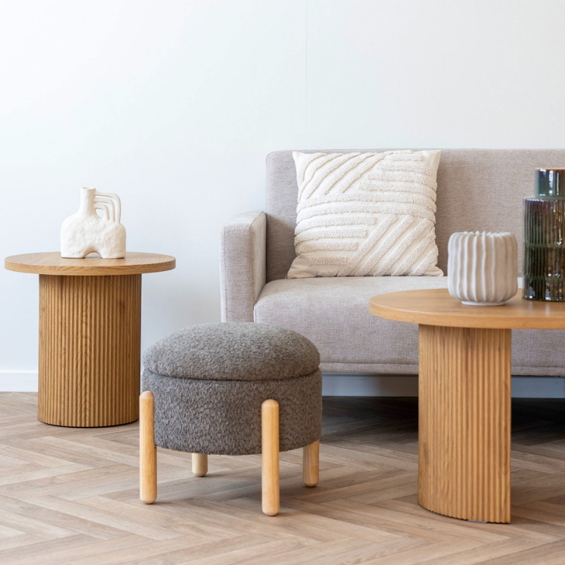 House Nordic Opbergpoef Medas Bruin