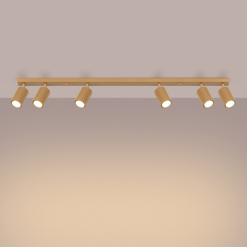 Plafondlamp Karbon Line 6-Lichts Goud - Giga Meubel