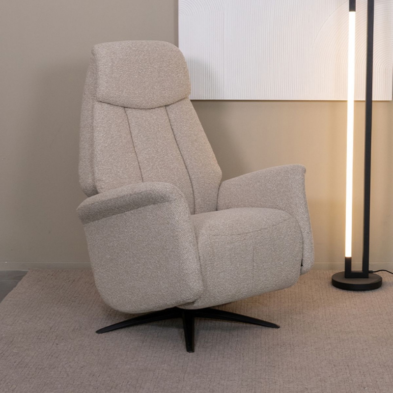 LABEL51 Elektrische Fauteuil Oslo Naturel Bouclé