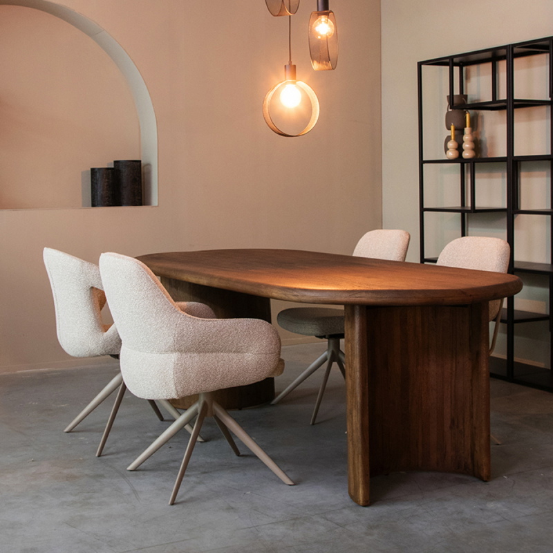 LABEL51 Eetkamertafel Vito Espresso Mangohout 240 cm