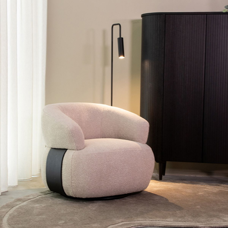 LABEL51 Draaifauteuil Valenza Naturel/Zwart