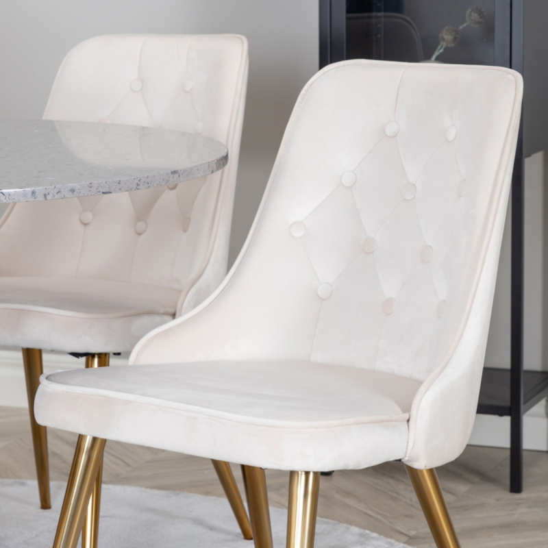 Fjôrd Eetkamerstoel Velvet Deluxe Brushed Koper/Beige
