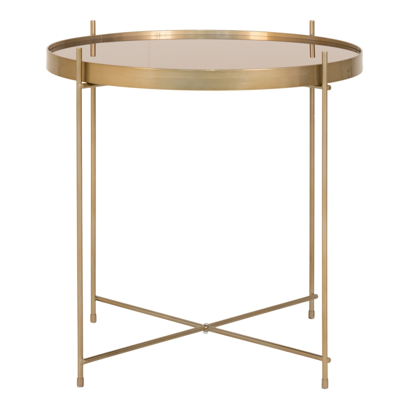 House Nordic Salontafel Venezia  Messing met Glas Ø48cm