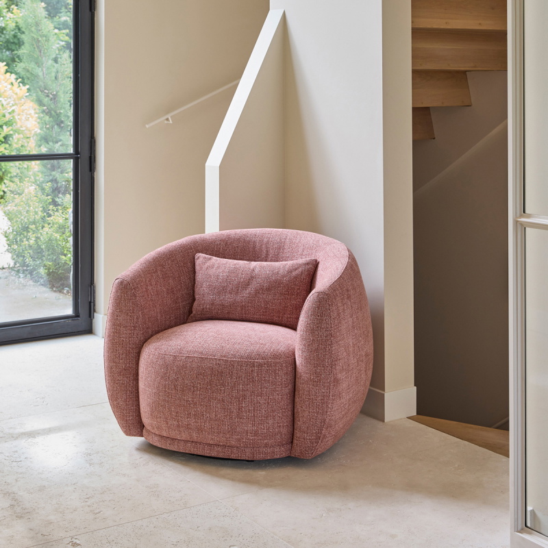 Rivièra Maison Fauteuil Leonardo Draaibaar Chenille Roze