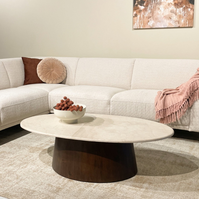 Livingfurn Salontafel Brix Bottecino Mango Ovaal 120cm
