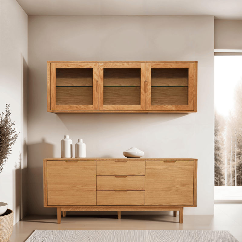 Wandkast Hangend Nyborg Naturel Oil 180cm - Giga Meubel