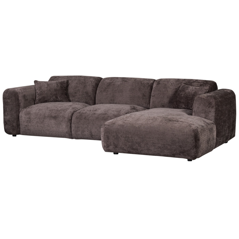 Woood Chaise Longue Bank Cloud Rechts Chenille Warm Bruin