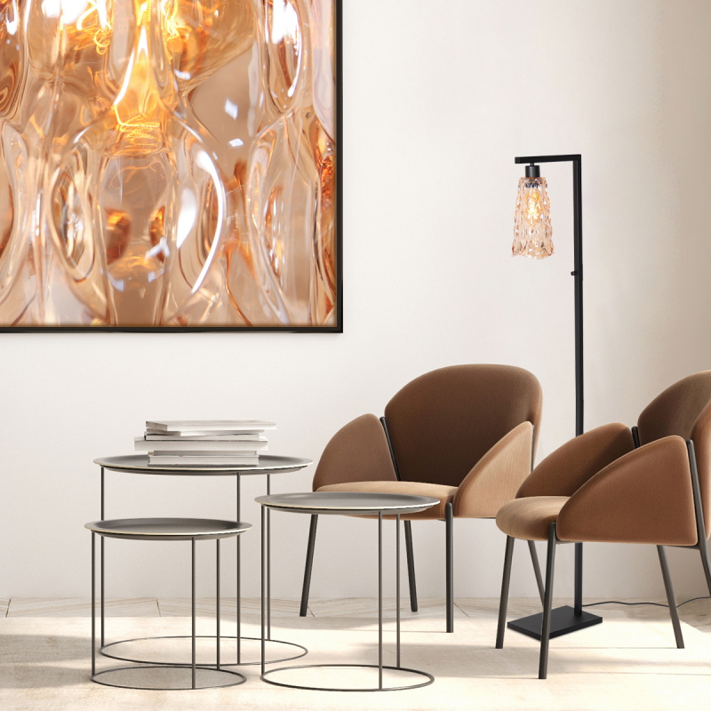 Steinhauer Vloerlamp Vidrio 1-Lichts Amber Glas