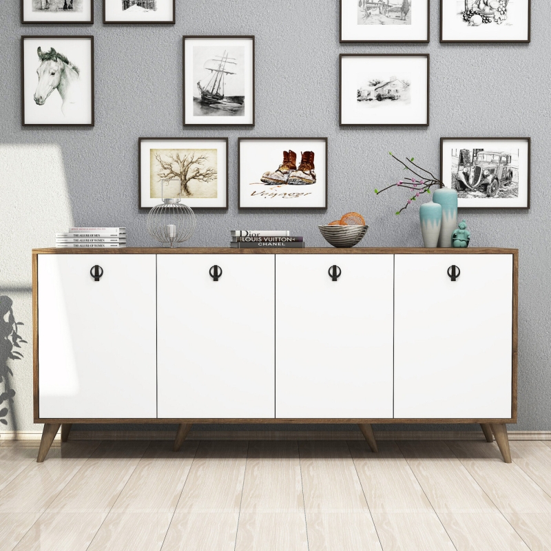 Dressoir Elite Melamine Walnoot Wit