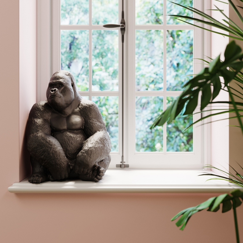 Kare Design Beeld Gorilla Side Zwart XL
