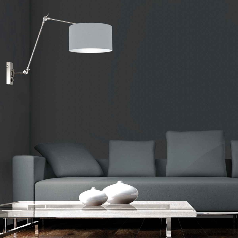 Steinhauer Wandlamp Prestige Chic Grijs Linnen Jeans Blauw