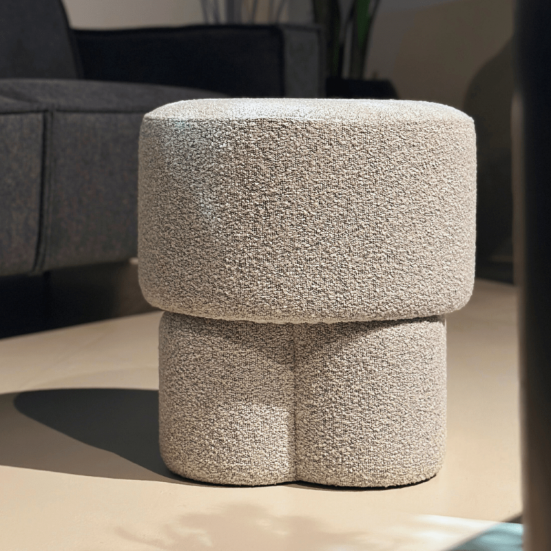 Poef Geneva Bouclé Naturel - Giga Meubel