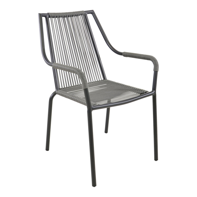 Lesli Living Stapelbare Tuinstoel Shelo Donkergrijs