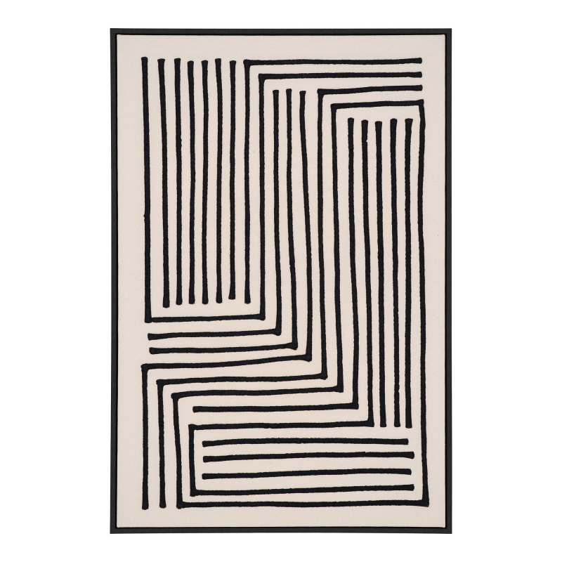 House Nordic Wanddecoratie Canvas Lipari C MDF Zwart/Beige