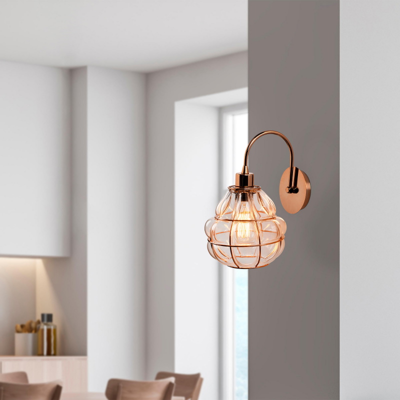 Wandlamp Safderun Drop Koper