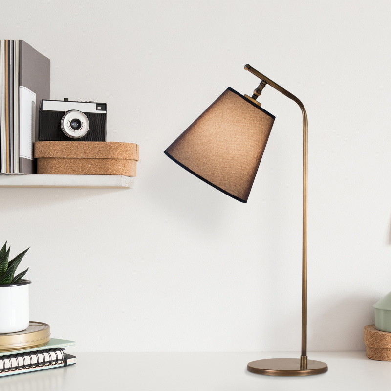 Bureaulamp Salihini Bruin/Goud