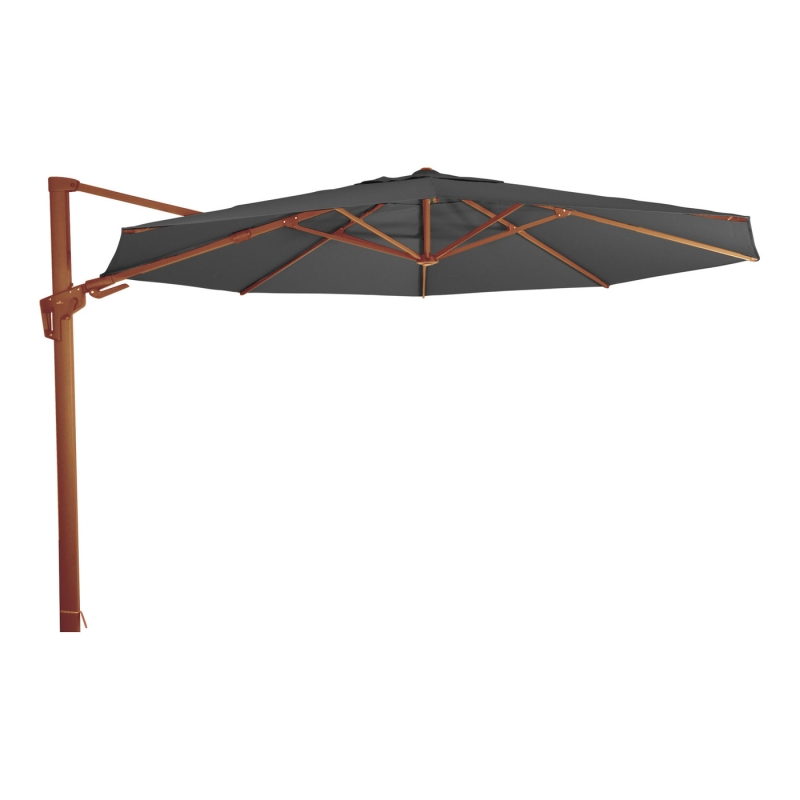 Lesli Living Zweefparasol Virgoflex Houtlook Grijs Ø3,5Mtr