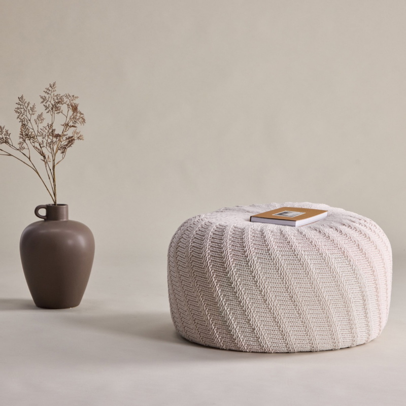 Fjôrd Poef Ted Rond ⌀60cm Off white