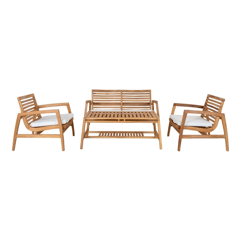 House Nordic Tuin Lounge Set Santander Teak Naturel