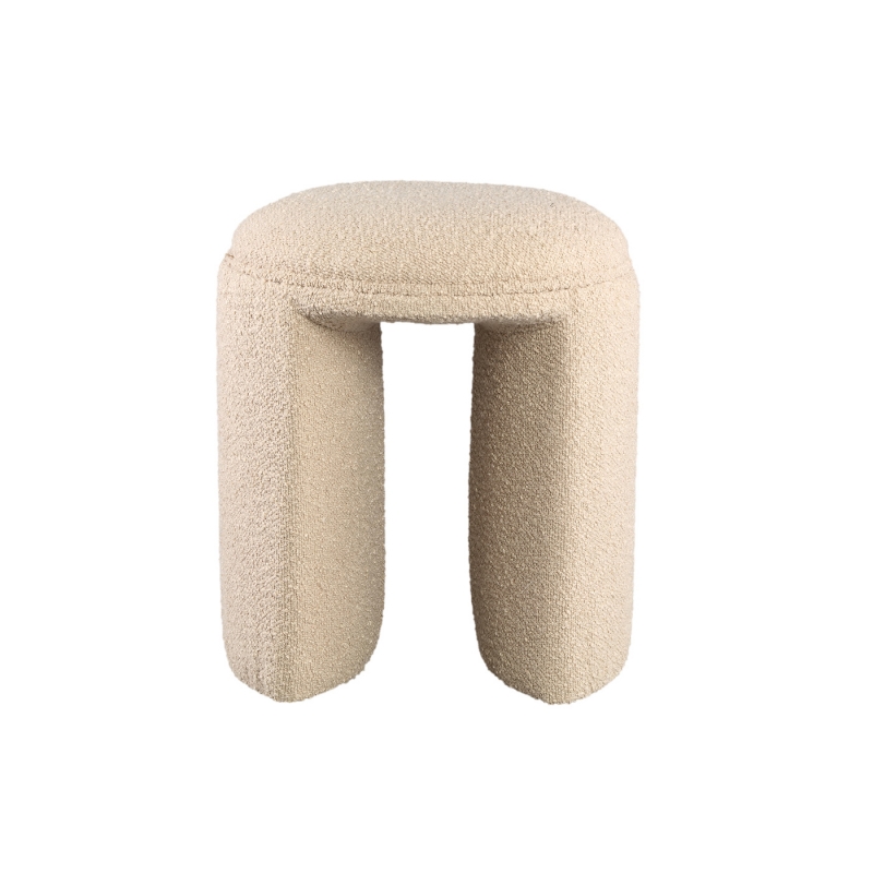 PTMD Poef Josey Beige Rond U-Vorm