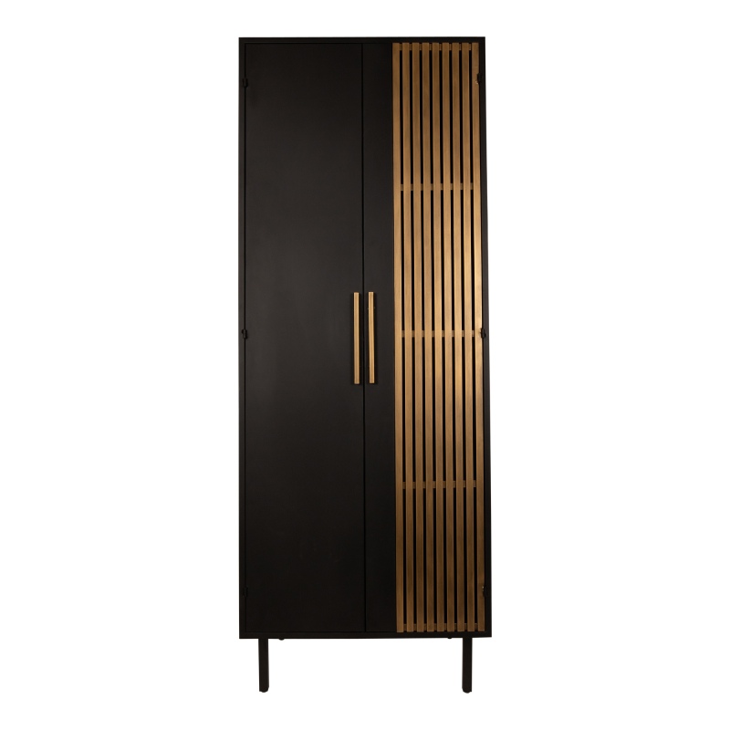 PTMD Wandkast Sayan Zwart/Goud 70x185cm