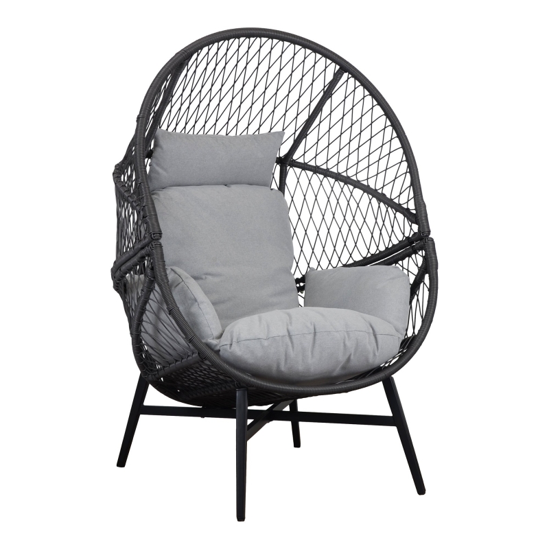 House Nordic Fauteuil Rosario Rotan Zwart