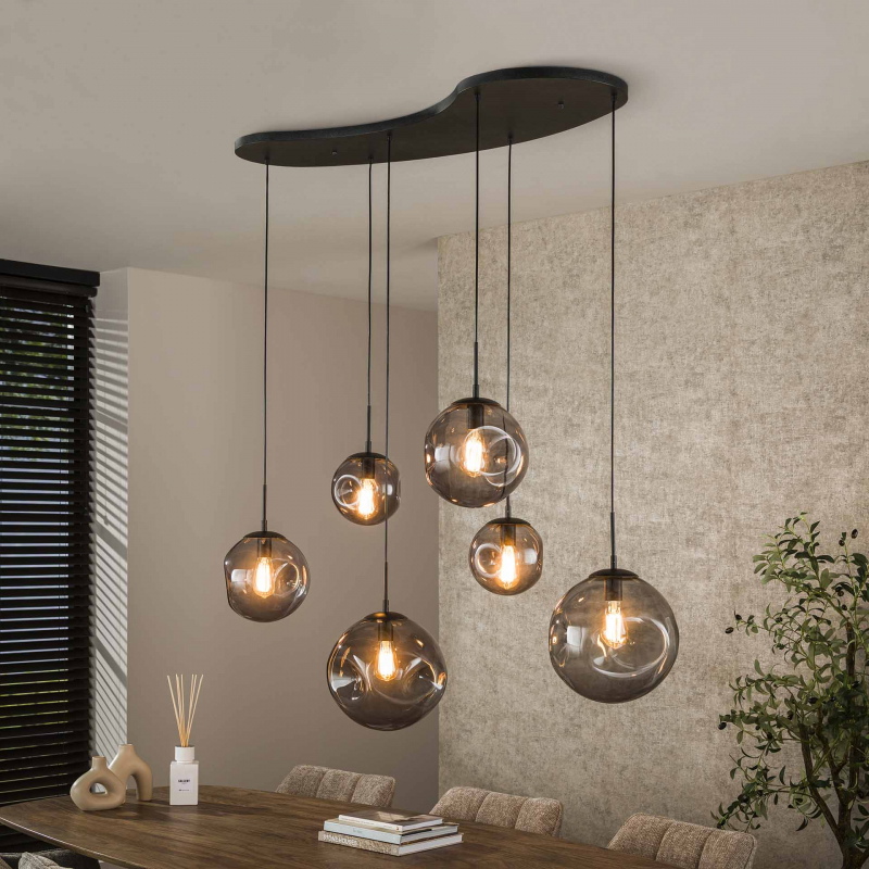Hanglamp Stellar Black 6-Lichts - Giga Meubel