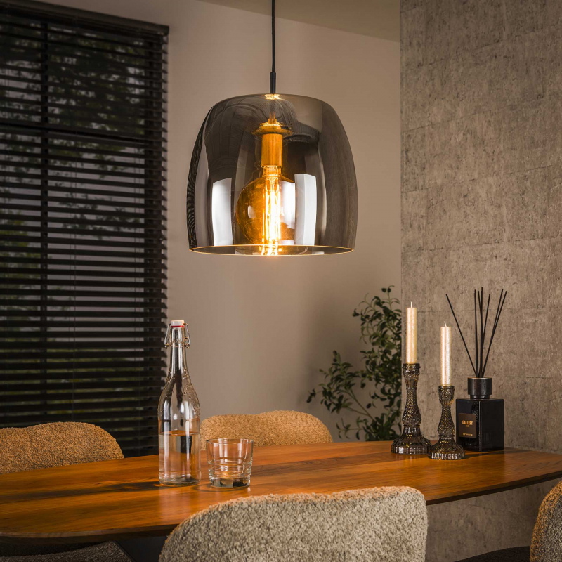 Hanglamp Drift Glass 1-Lichts Smoke - Giga Meubel