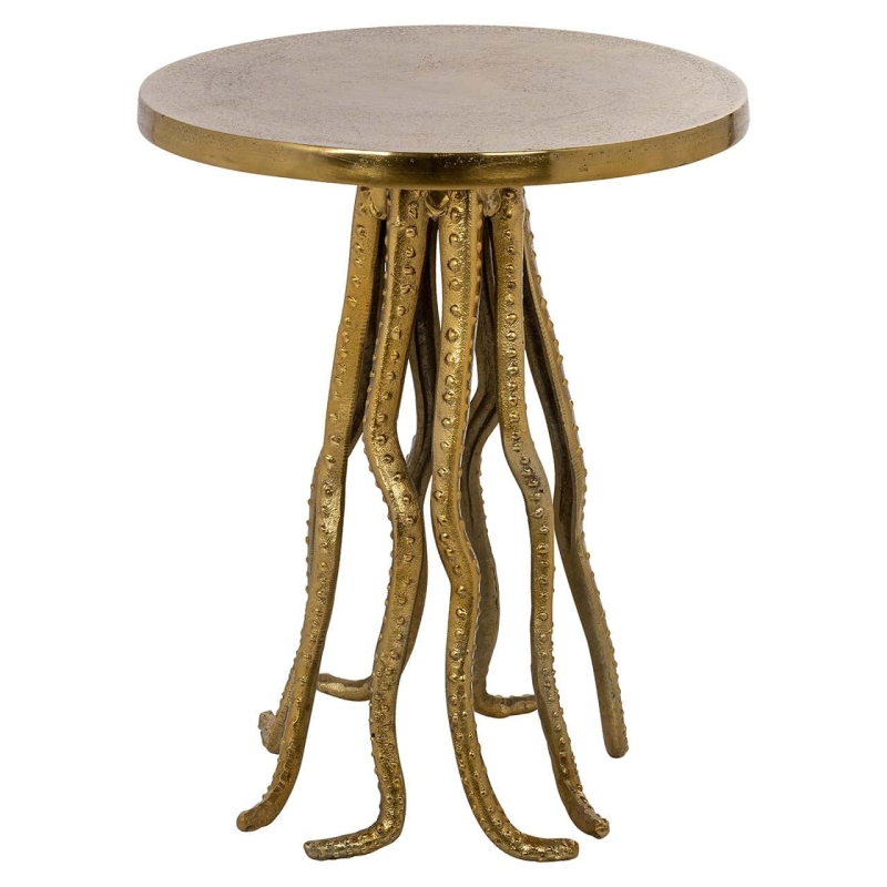 Richmond Bijzettafel Macey Octopus Goud Ø41cm