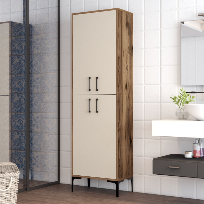 Wandkast Berlin Melamine Walnoot Crème