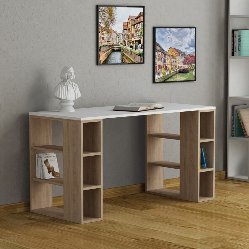 Bureau Colmar Melamine Wit Eiken