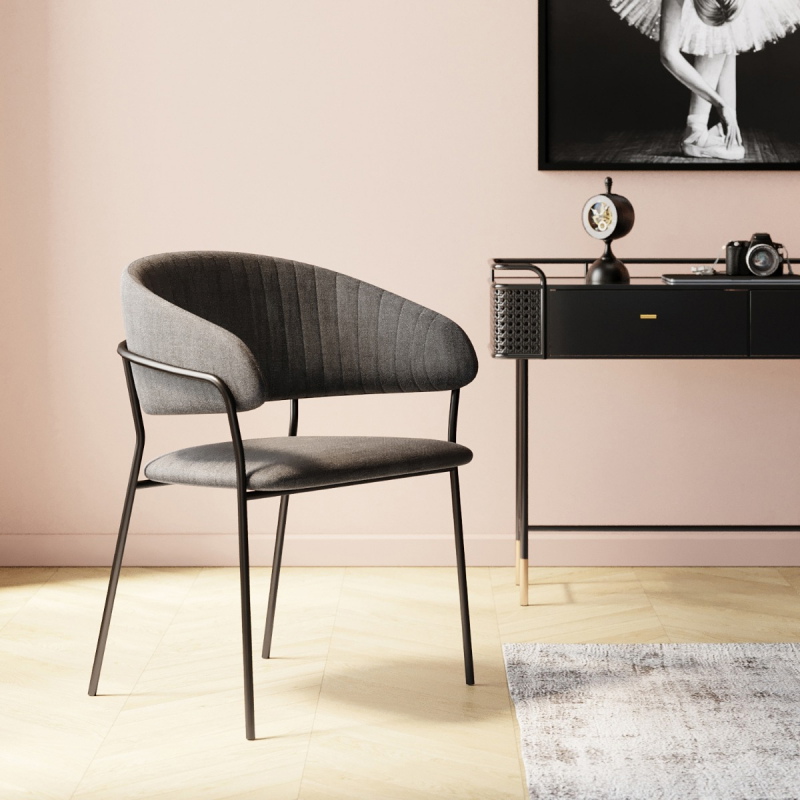 Kare Design Eetkamerstoel Belle Antraciet Set van 2