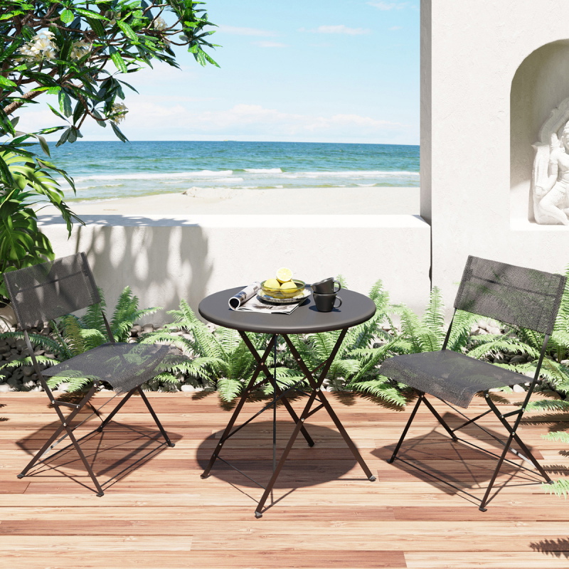 Kare Design Vouwtafel Balcony Zwart Ø 60cm