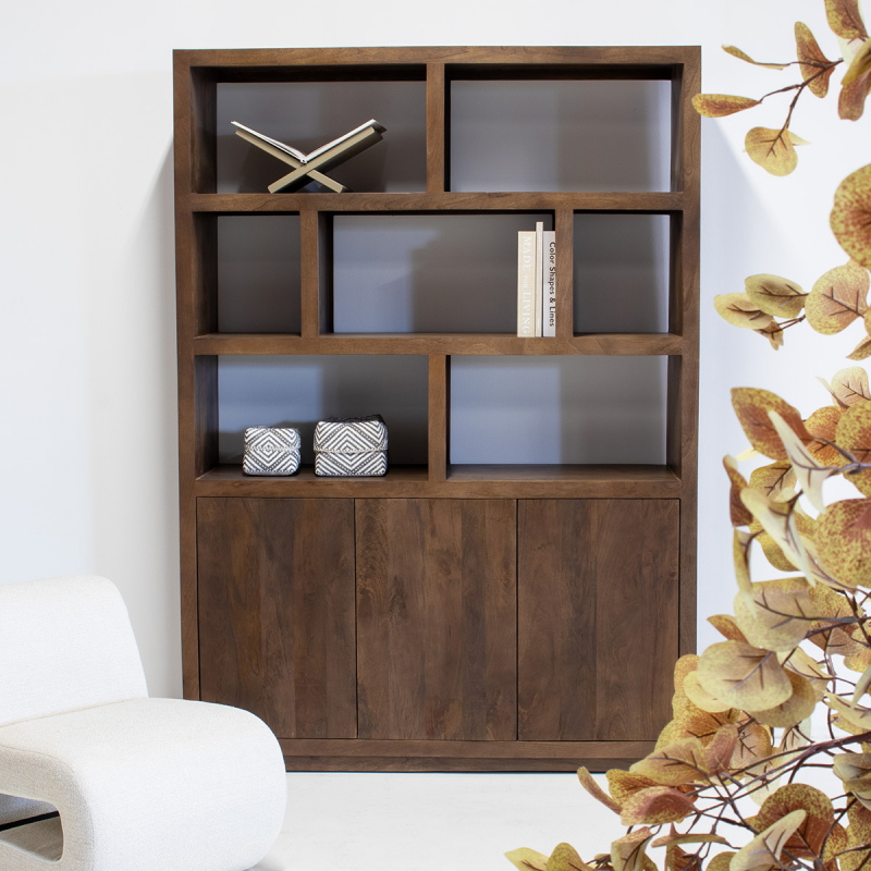 Vakkenkast Luxurious Donkerbruin 150cm - Giga Meubel