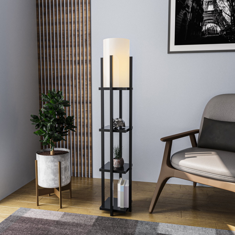 Vloerlamp Shelf Zwart