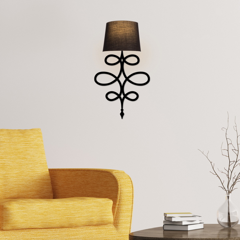 Wandlamp Asaf Curl Zwart