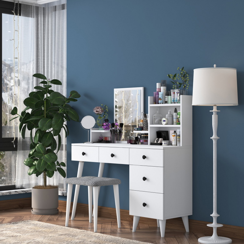 Kaptafel Bulun Wit Incl. Kruk