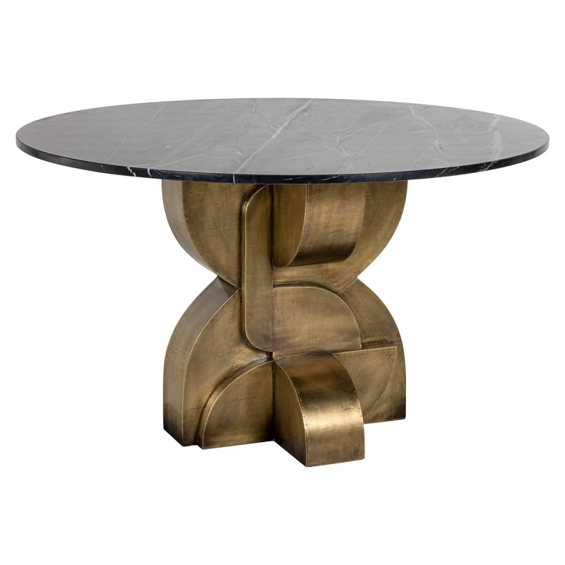 Richmond Eettafel Maddox Marmer Zwart/Goud Ø130cm