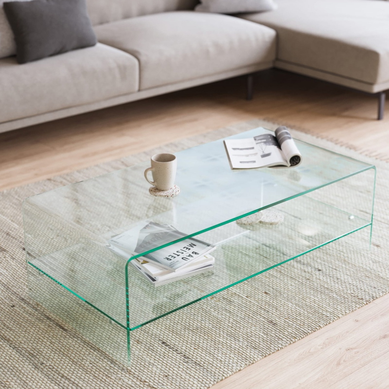 Kave Home Salontafel Burano Glazen 110x55cm